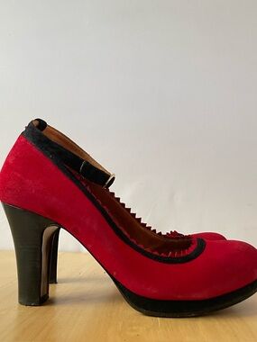 Chie Mihara Red Suede Platform Heels | EU 37.5